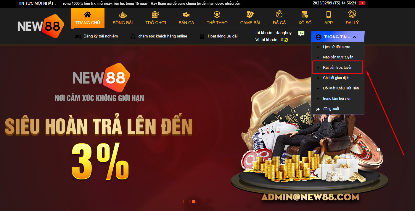 Tài khoản chơi phải được xác minh danh tính để rút tiền thành công